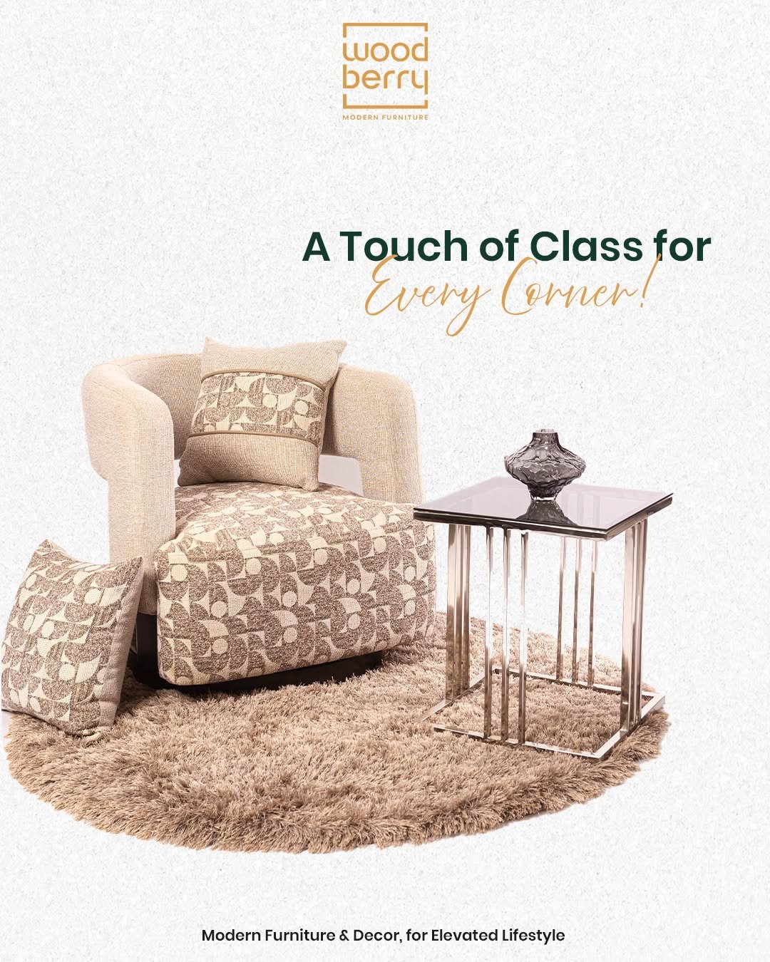 Wood Berry furniture: chair and side table
